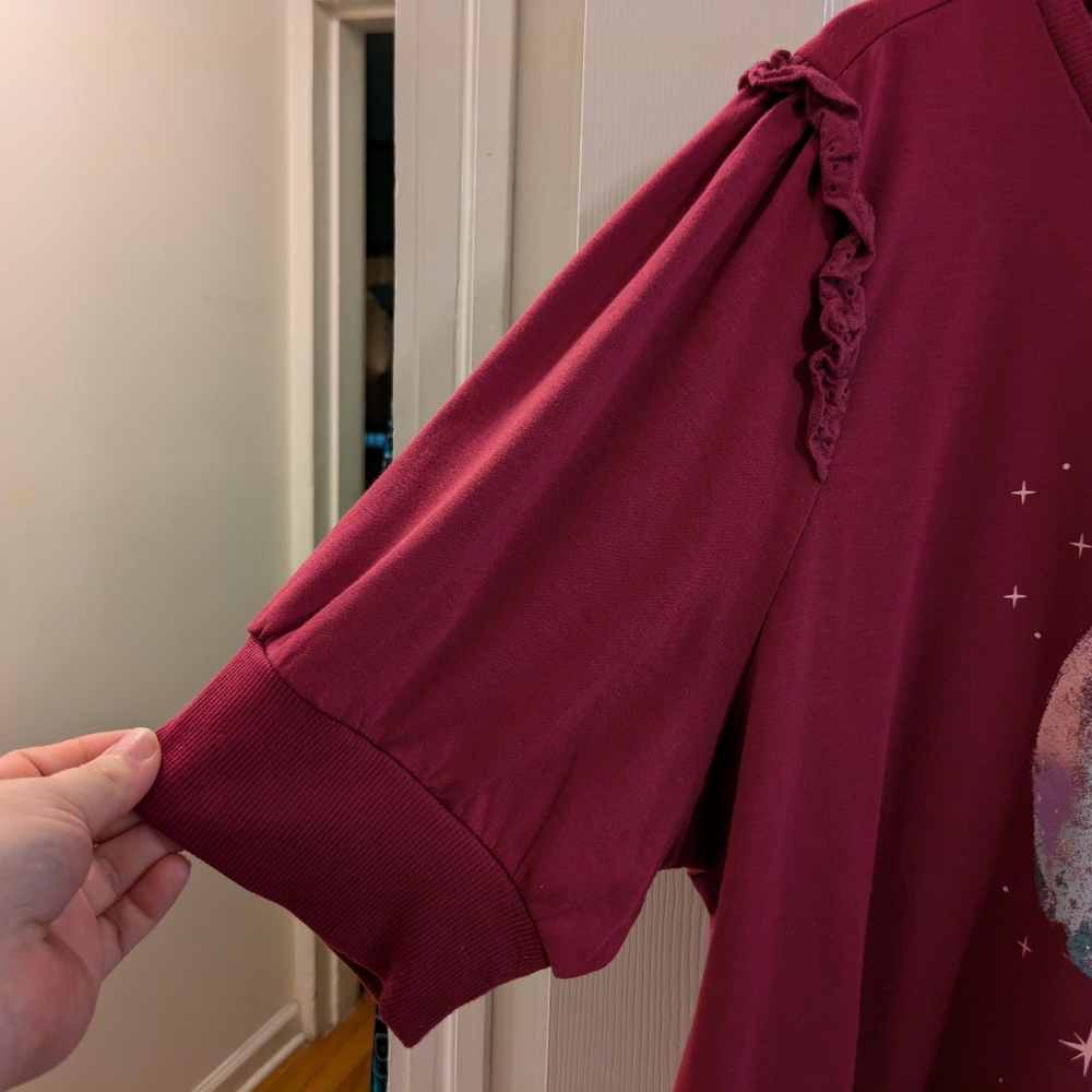 🔴3/$15 Torrid, pink, light weight, French terry, short sleeve top - Picture 5 of 13